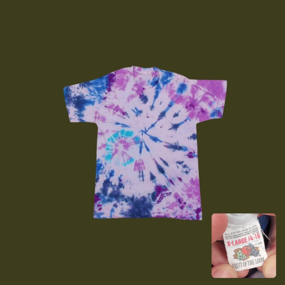 80s Fruit of the Loom Tie Dye Baby Tee Single Stitch